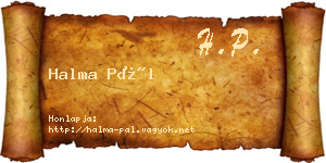 Halma Pál névjegykártya